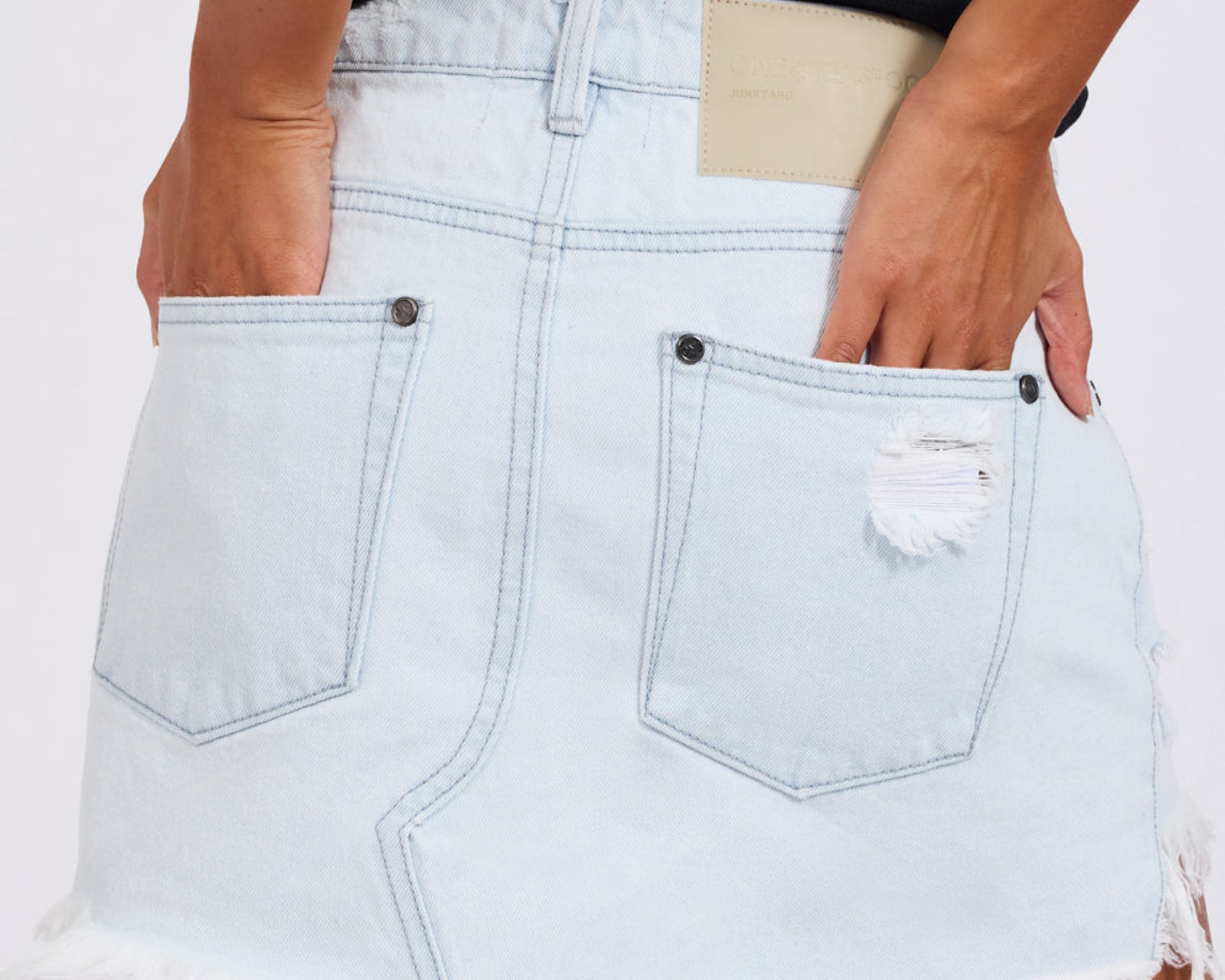 Junkyard Low Waist Mini Denim Skirt - Xanthe