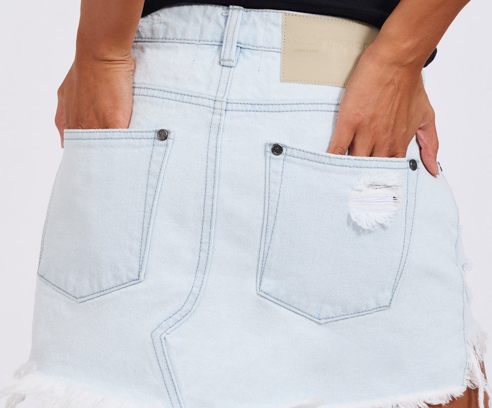 Junkyard Low Waist Mini Denim Skirt - Xanthe