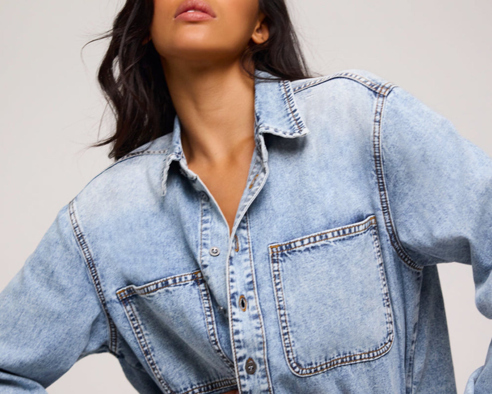 Nixie Classic Fit Denim Shirt - Acid Blue