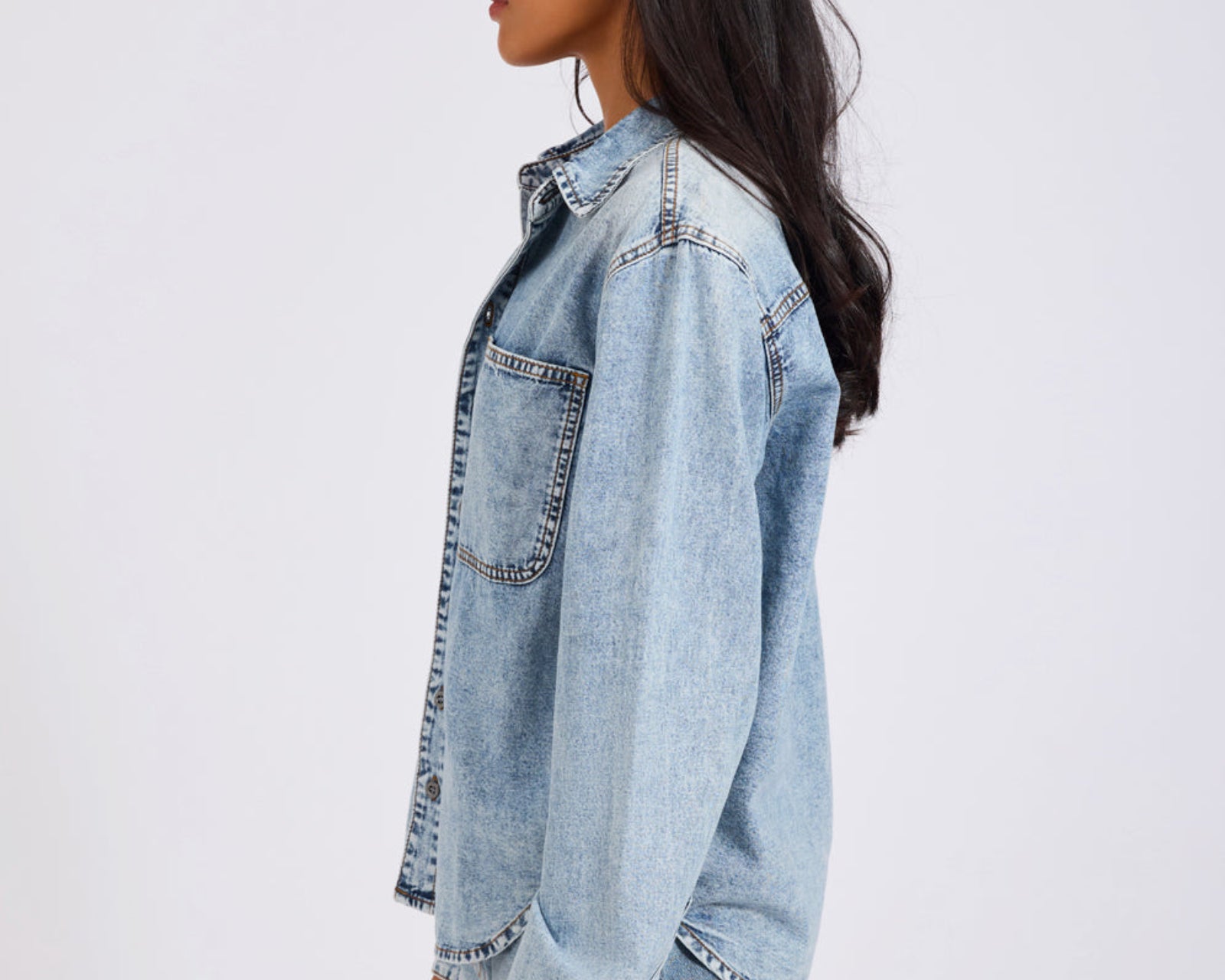Nixie Classic Fit Denim Shirt - Acid Blue