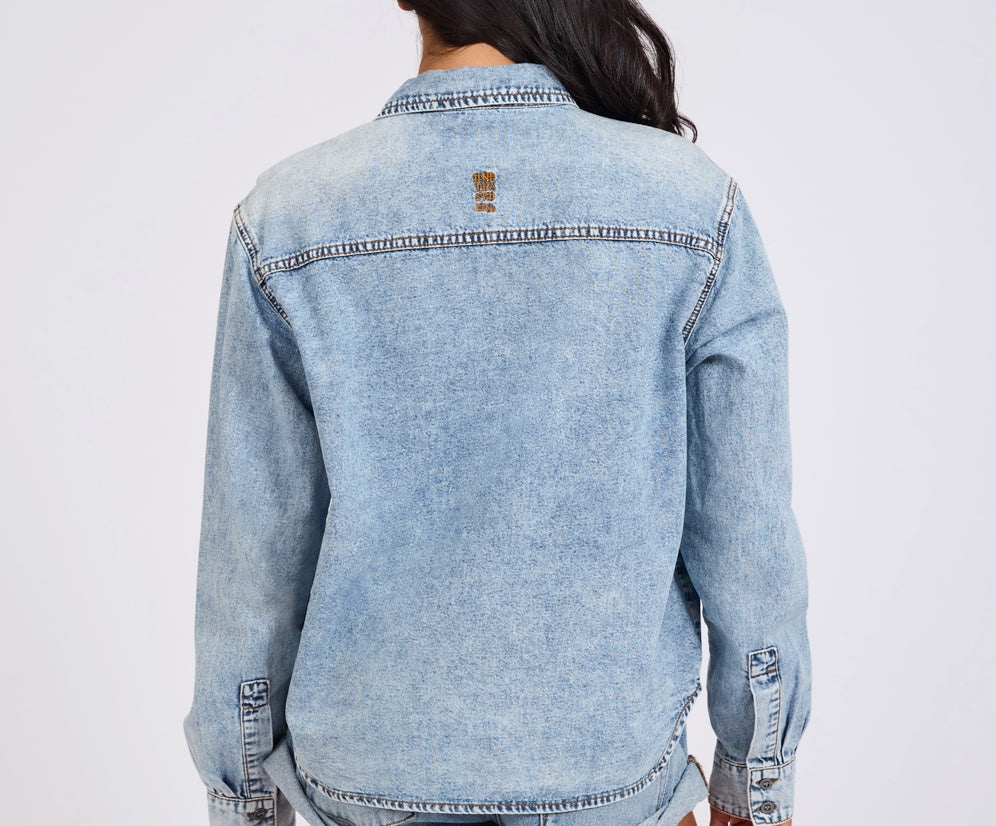 Nixie Classic Fit Denim Shirt - Acid Blue