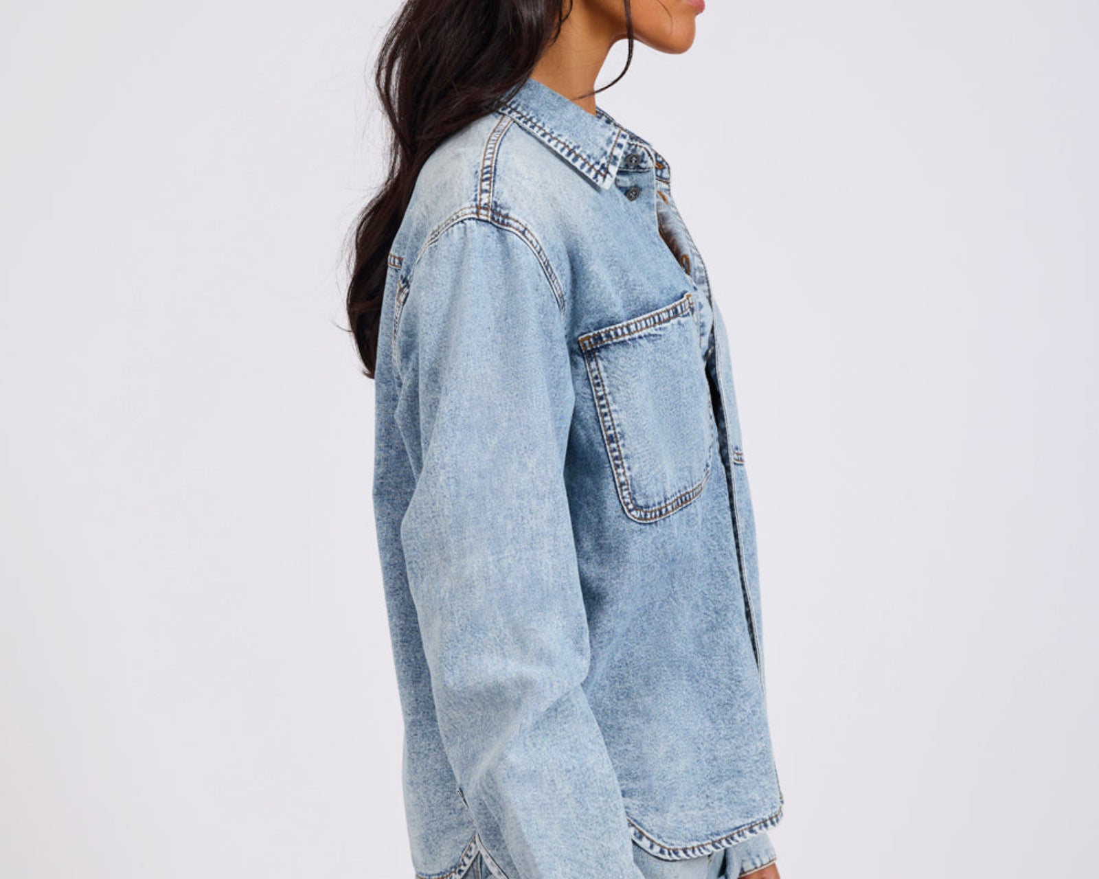 Nixie Classic Fit Denim Shirt - Acid Blue