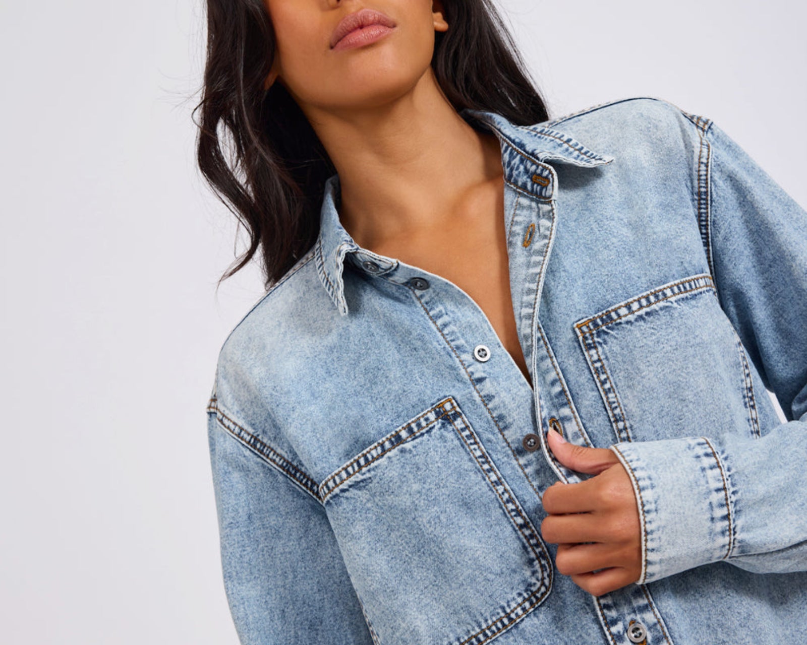 Nixie Classic Fit Denim Shirt - Acid Blue