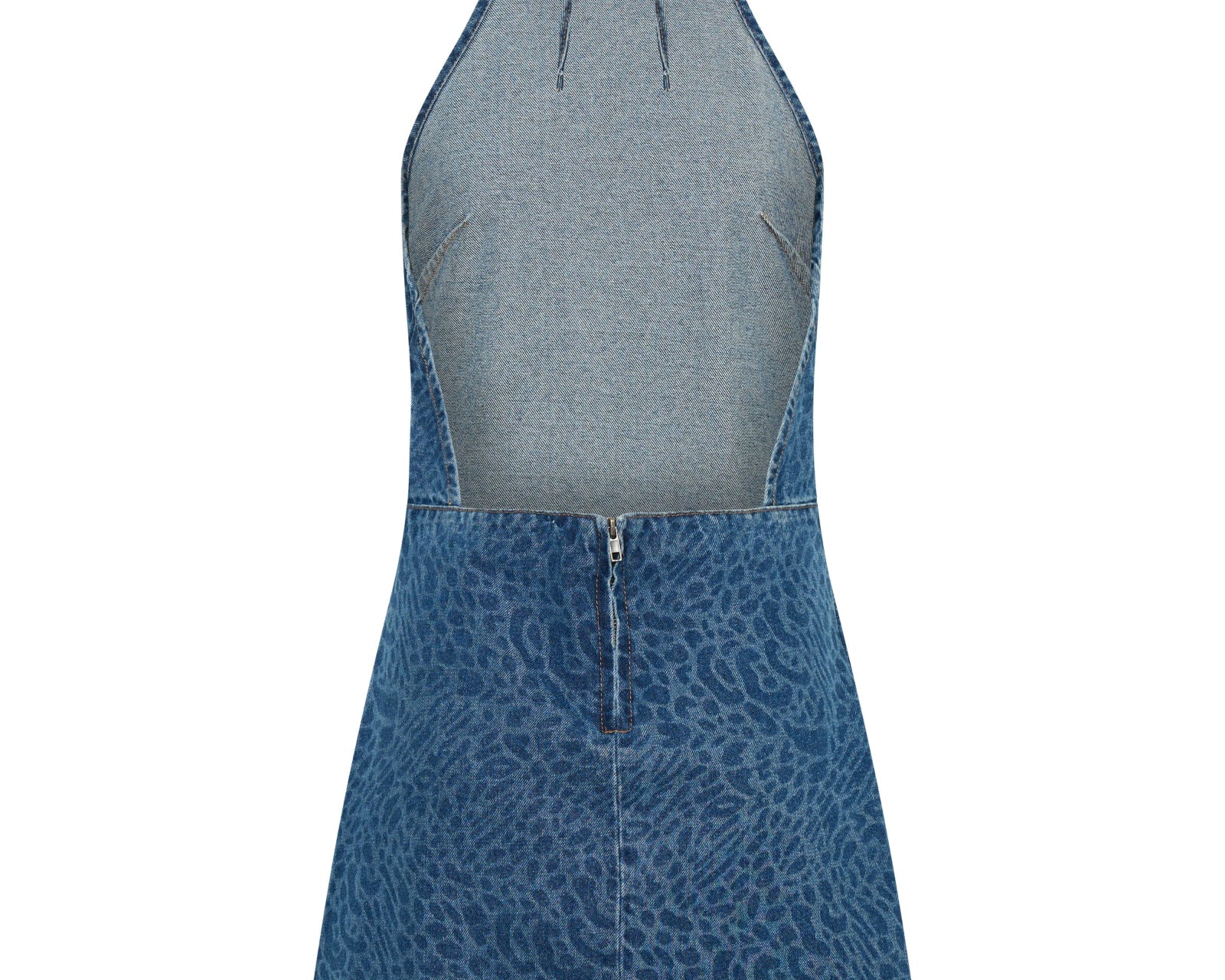 Electric Jungle Denim Mini Dress - Blue Animal