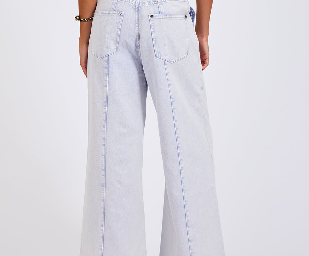 Hayden High Waist Wide Leg Trouser Denim Jeans - Lavender Blue