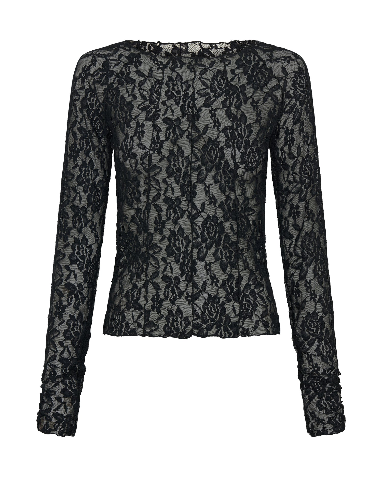 Rebel In Bloom Wednesday Lace Long Sleeve Top - Black