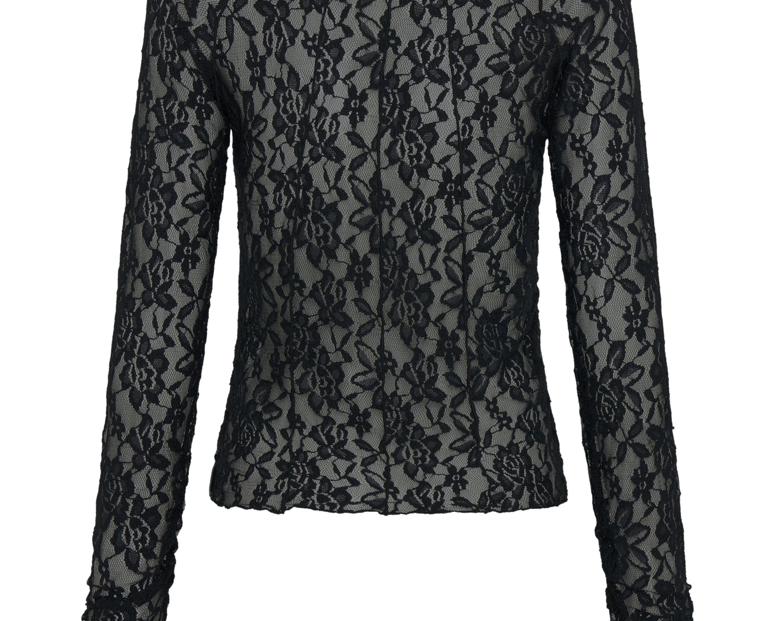 Wednesday Lace Long Sleeve Top - Black