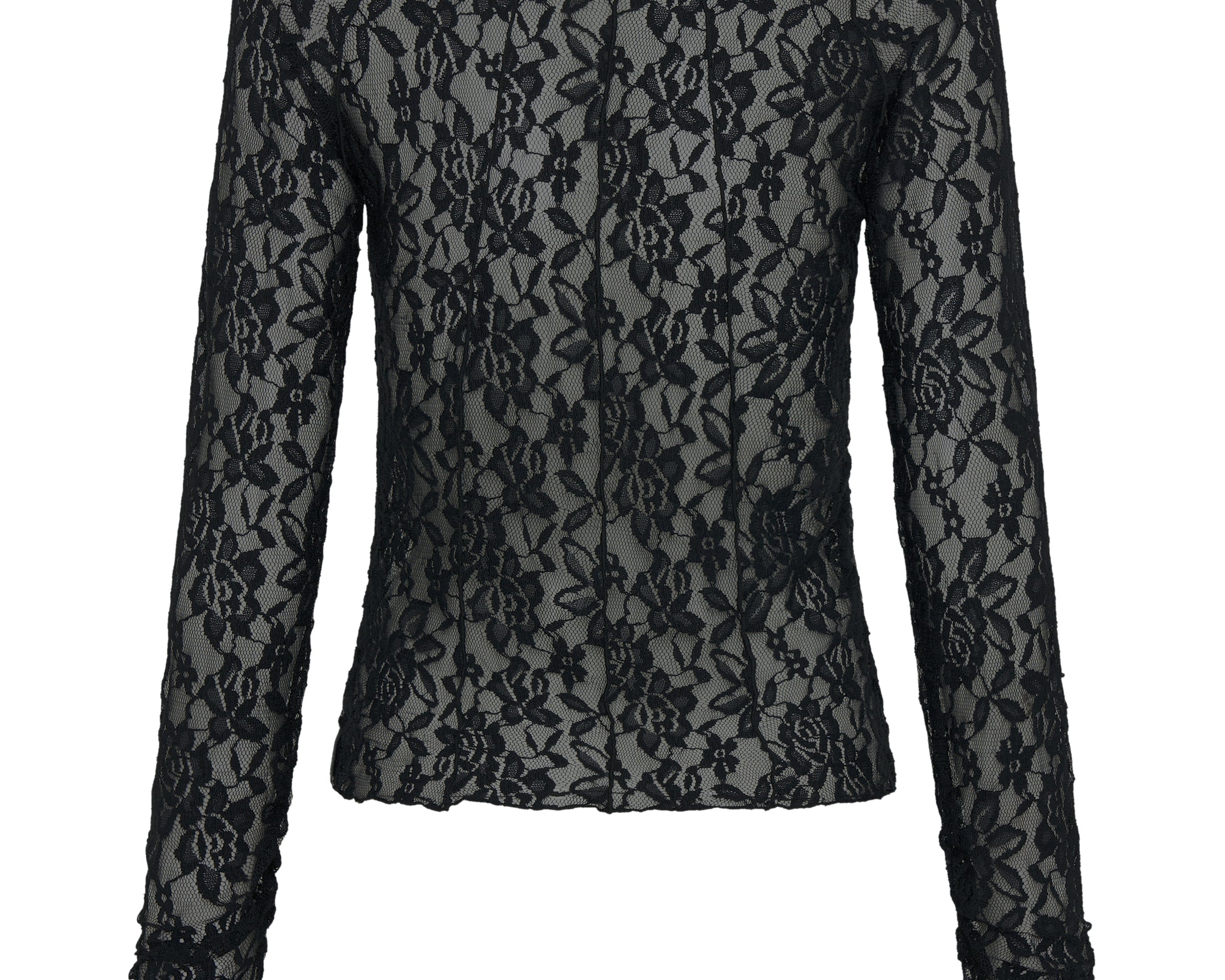 Wednesday Lace Long Sleeve Top - Black