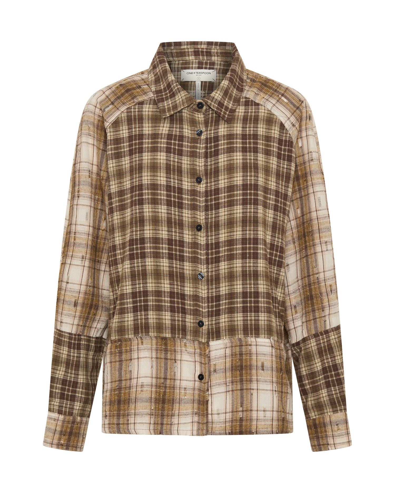 Products Rodeo Rust Patchwork Flannel Shirt - Brown