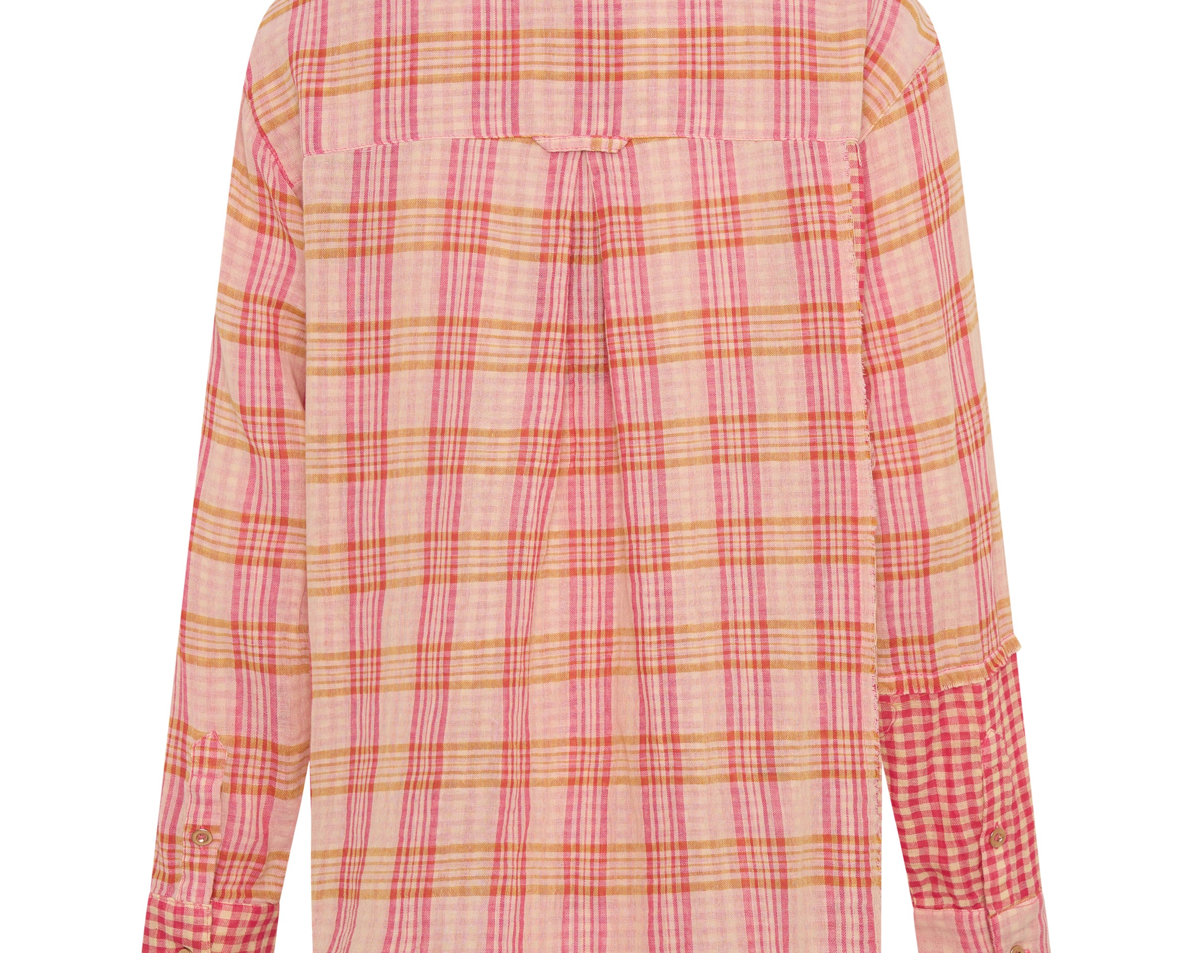 Flannel Checked Cotton Muslin Shirt - Pink