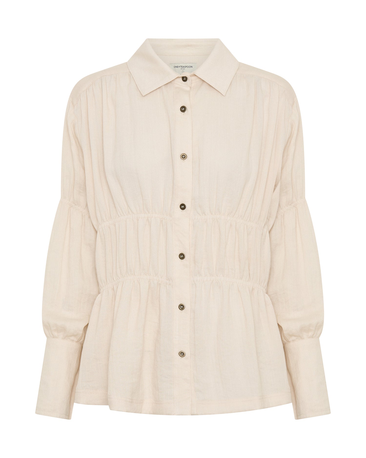 Products Harper Ruched Longsleeve Shirt - Cream