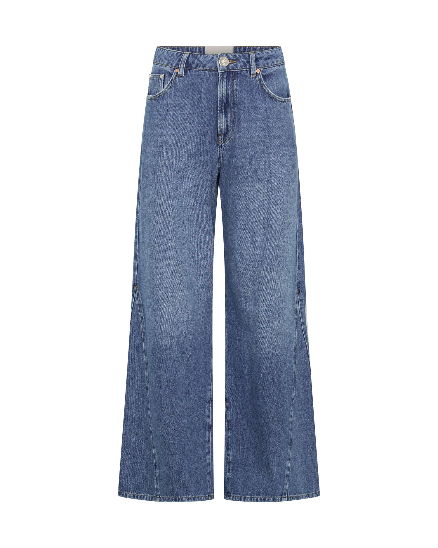 Rebel In Bloom Cruisers Mid Waist Bootcut Flare Denim Jeans - Bright Blue