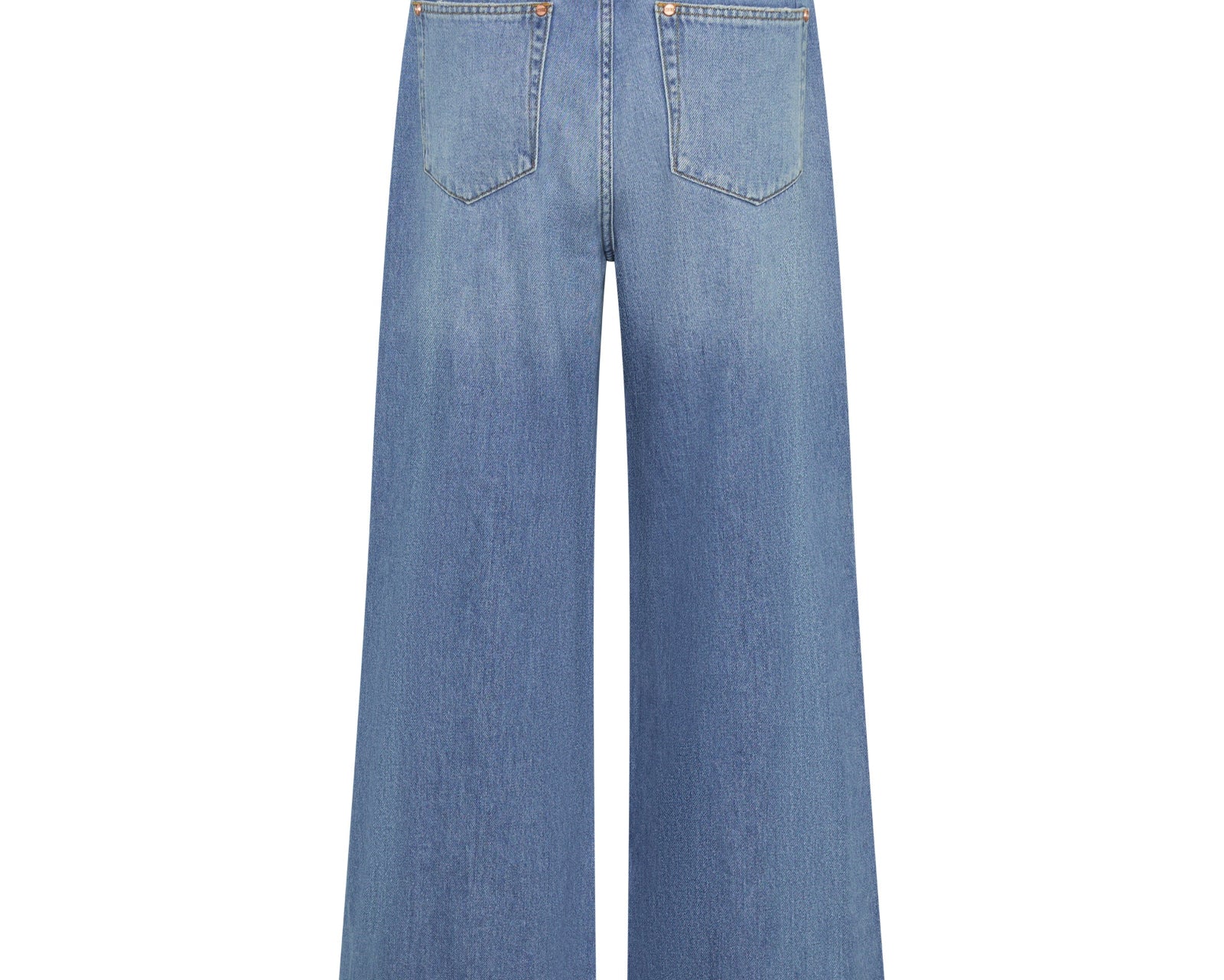Love Machines Mid Waist Super Wide Leg Denim Jeans - Bright Blue