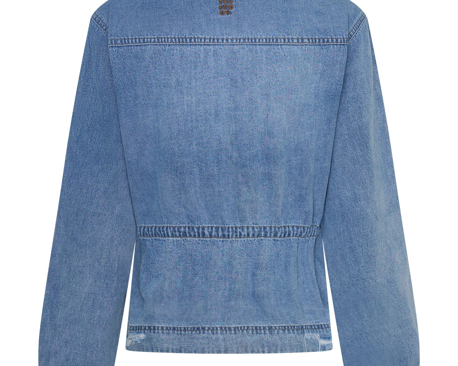 Drawstring Denim Shirt - Washed Blue
