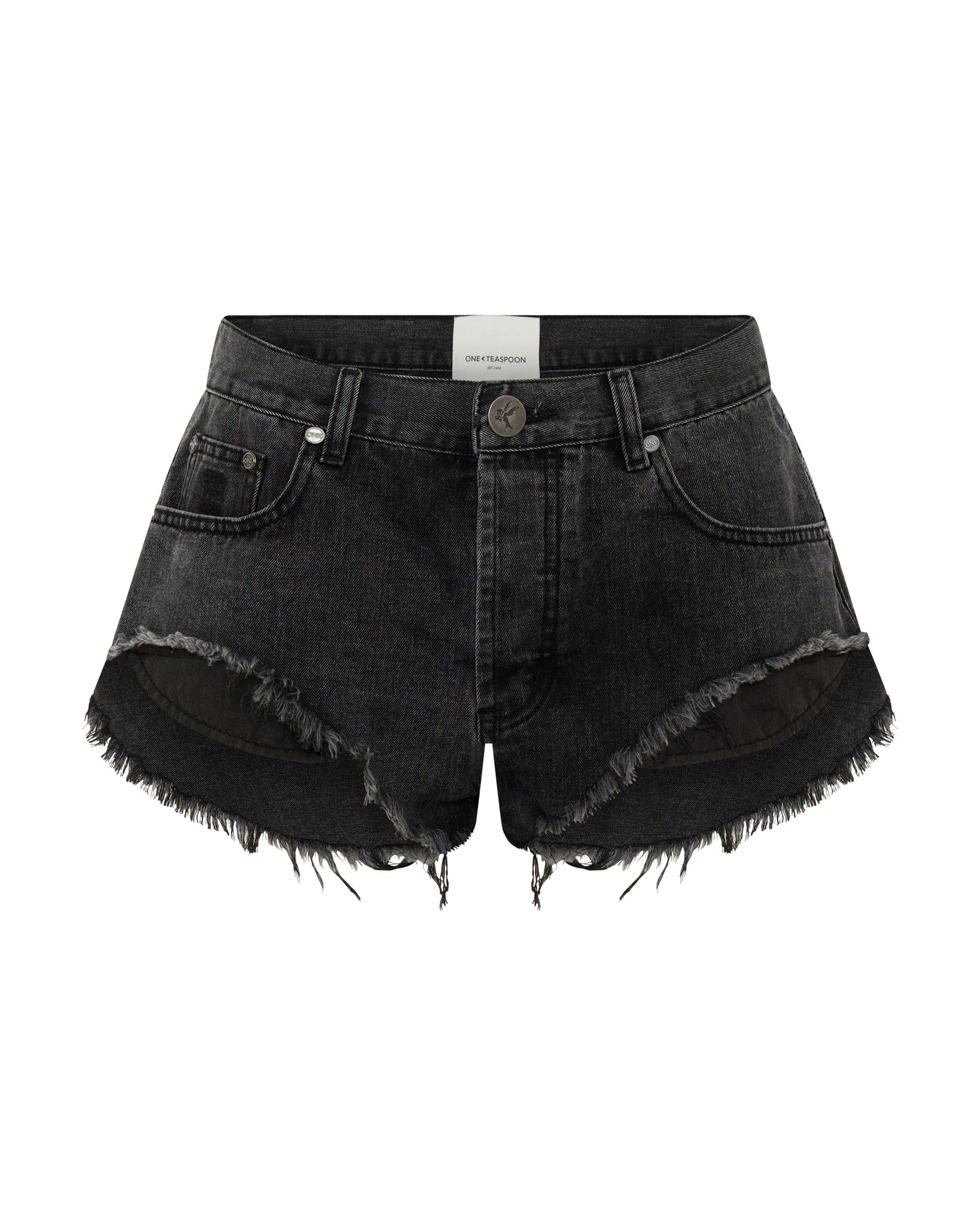 Rollers Low Waist Denim Shorts - Washed Black