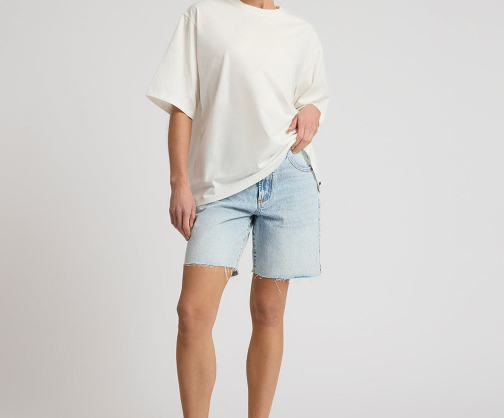 Jackson Mid Waist Wide Leg Shorts - Whisper Blue