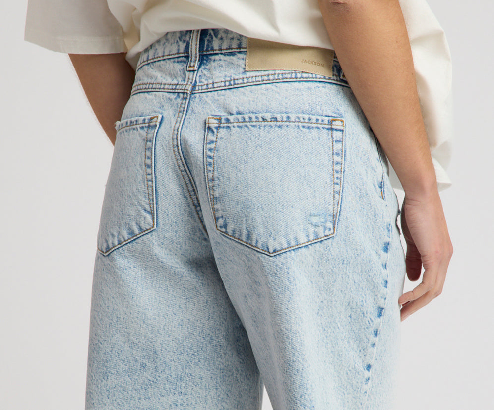 Jackson Mid Waist Wide Leg Shorts - Whisper Blue