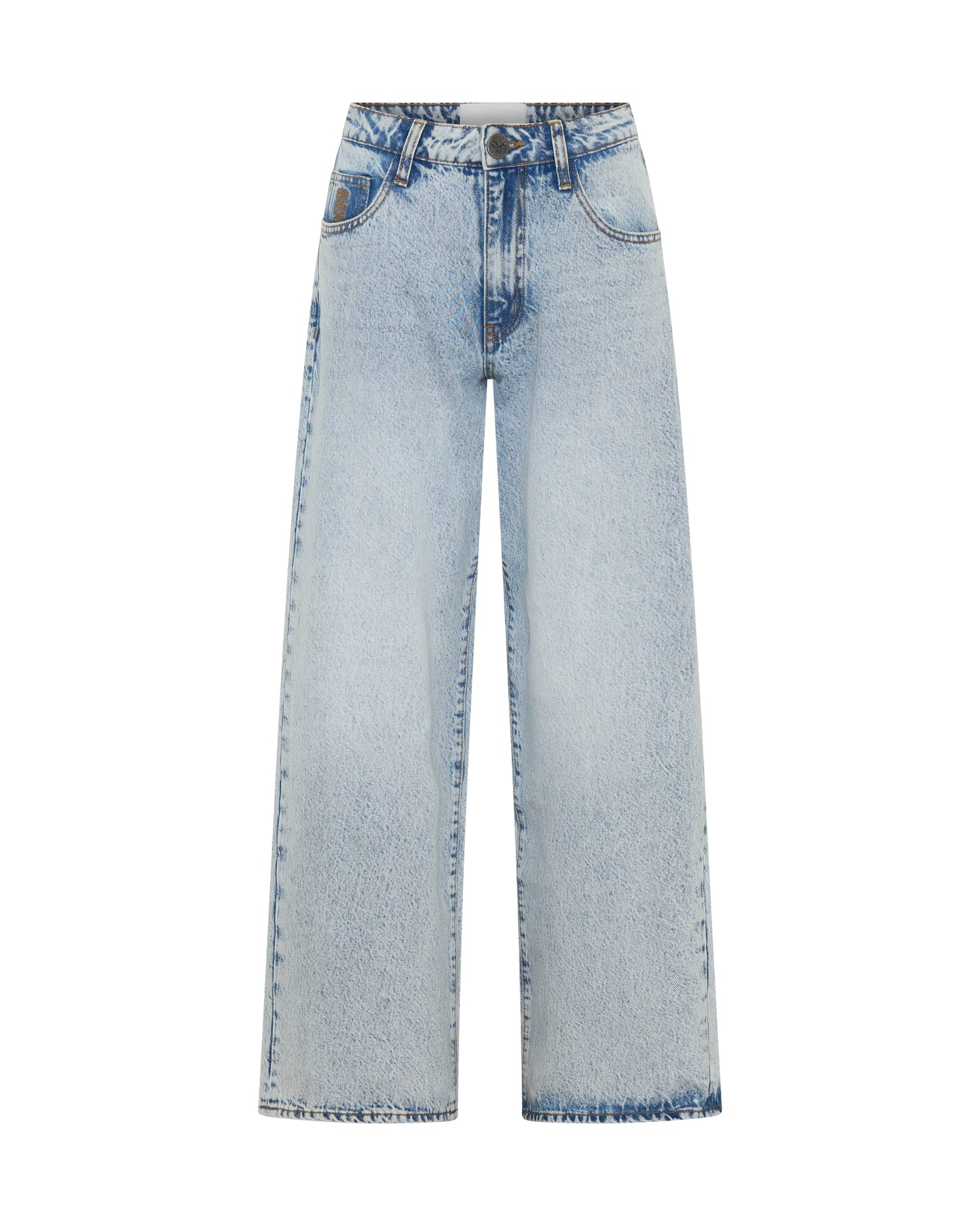 Jackson Mid Waist Wide Leg Denim Jeans - Whisper Blue