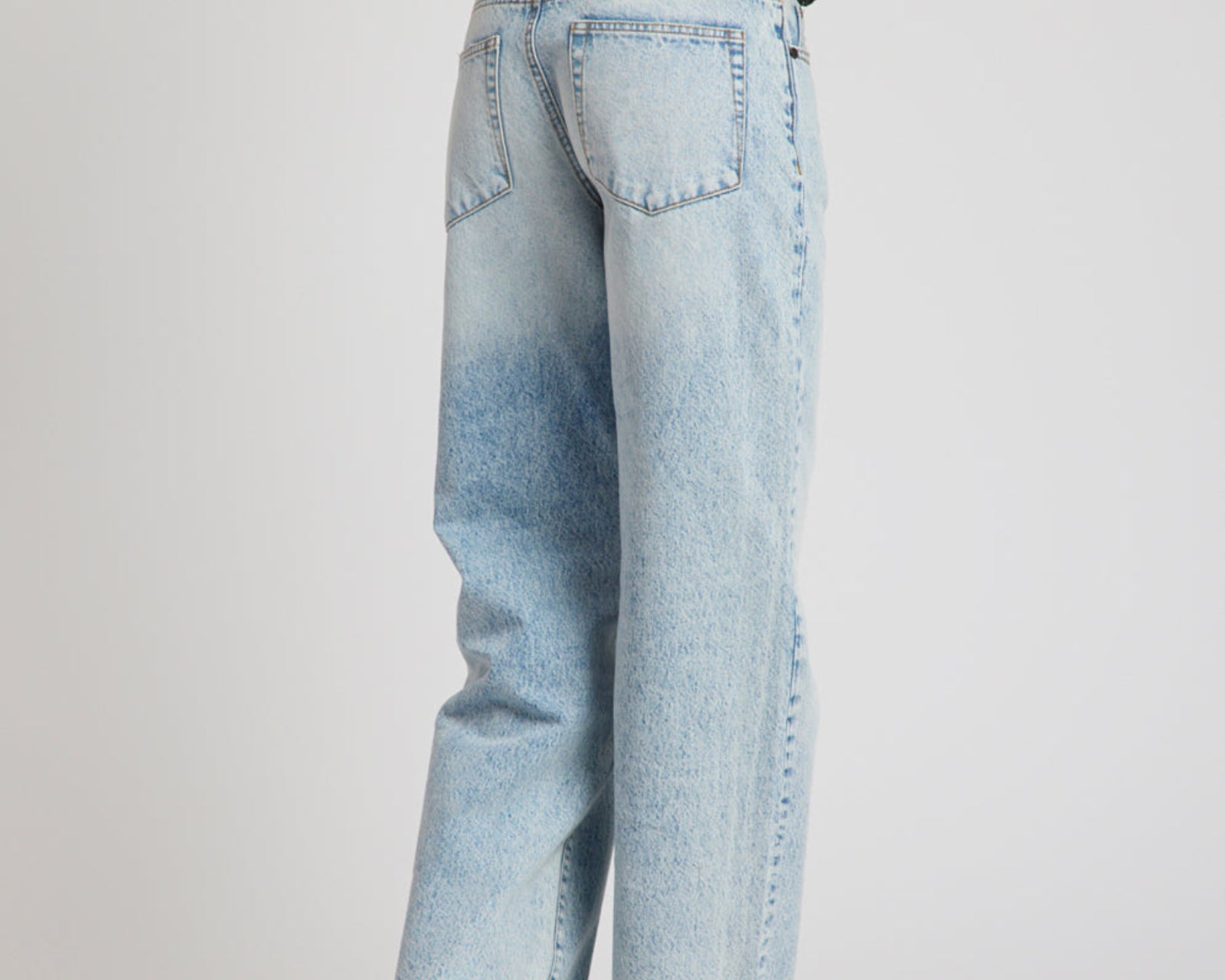 Jackson Mid Waist Wide Leg Denim Jeans - Whisper Blue