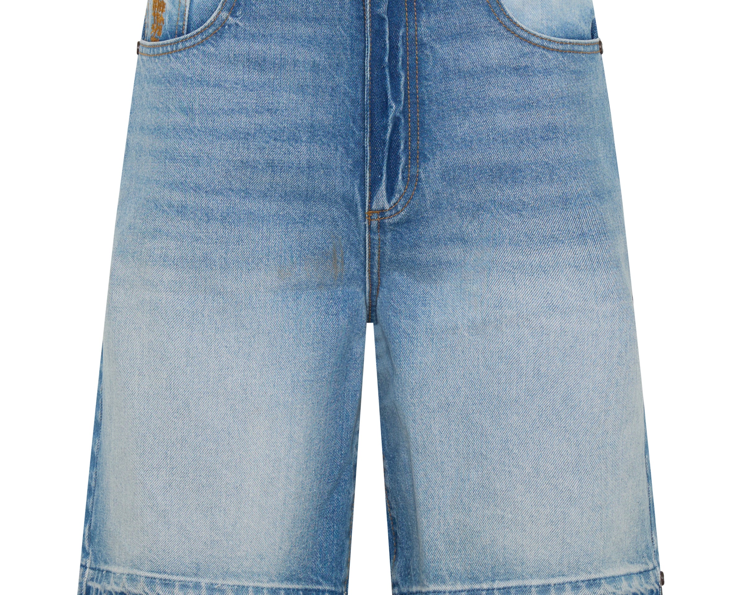 Rambler Mid Waist Wide Leg Boyfriend Denim Shorts - Endless Summer Blue