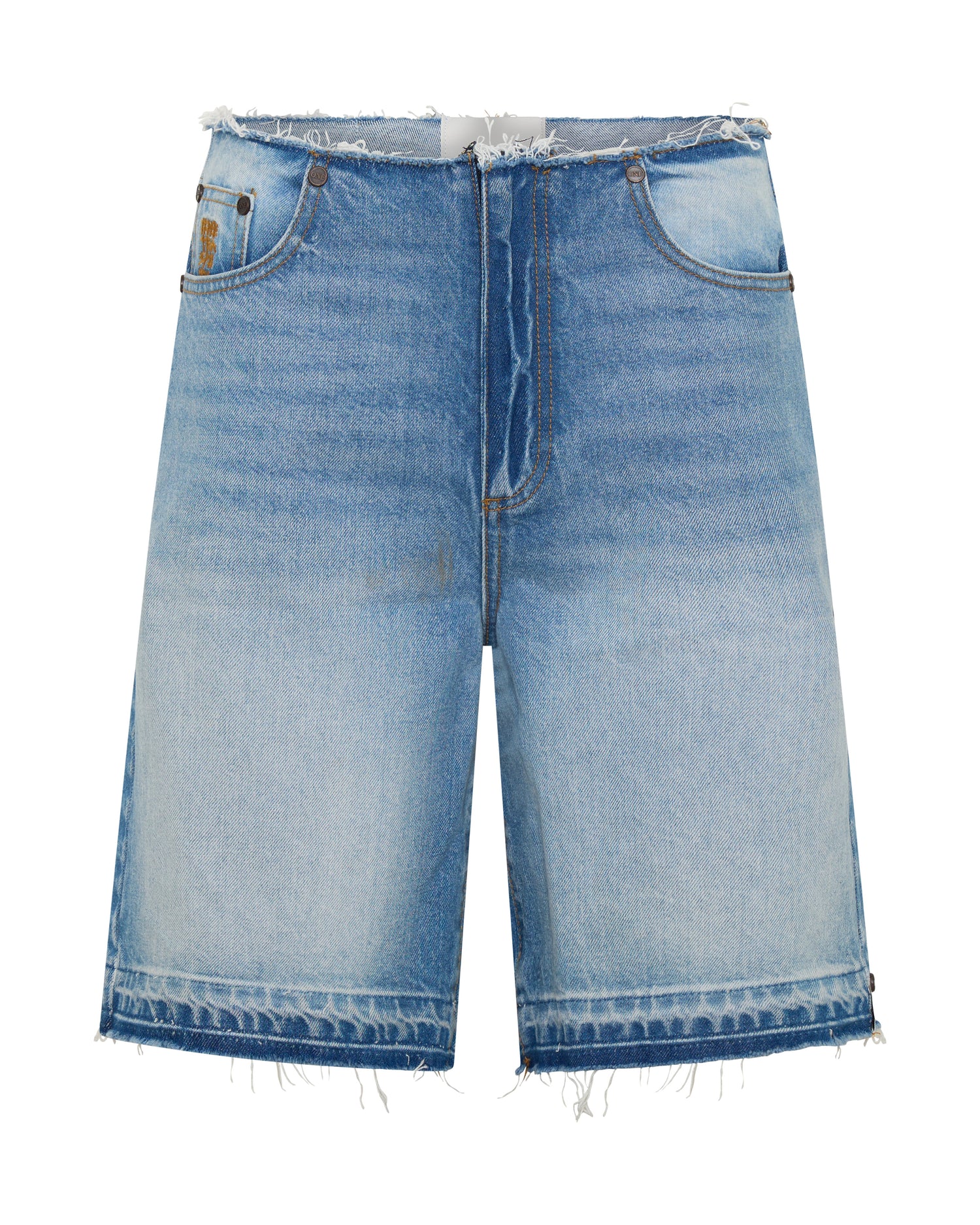 Rambler Mid Waist Wide Leg Boyfriend Denim Shorts - Endless Summer Blue