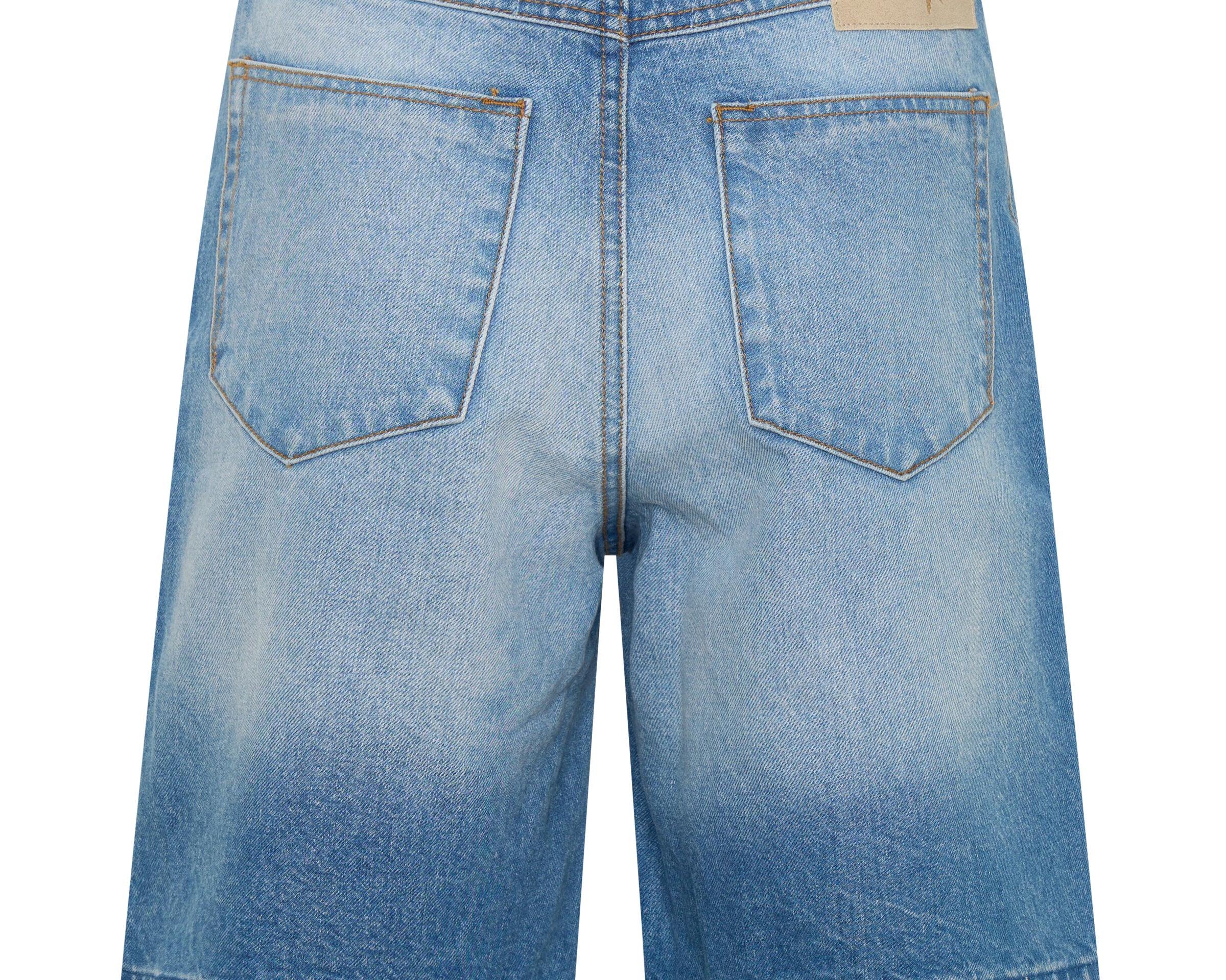 Rambler Mid Waist Wide Leg Boyfriend Denim Shorts - Endless Summer Blue