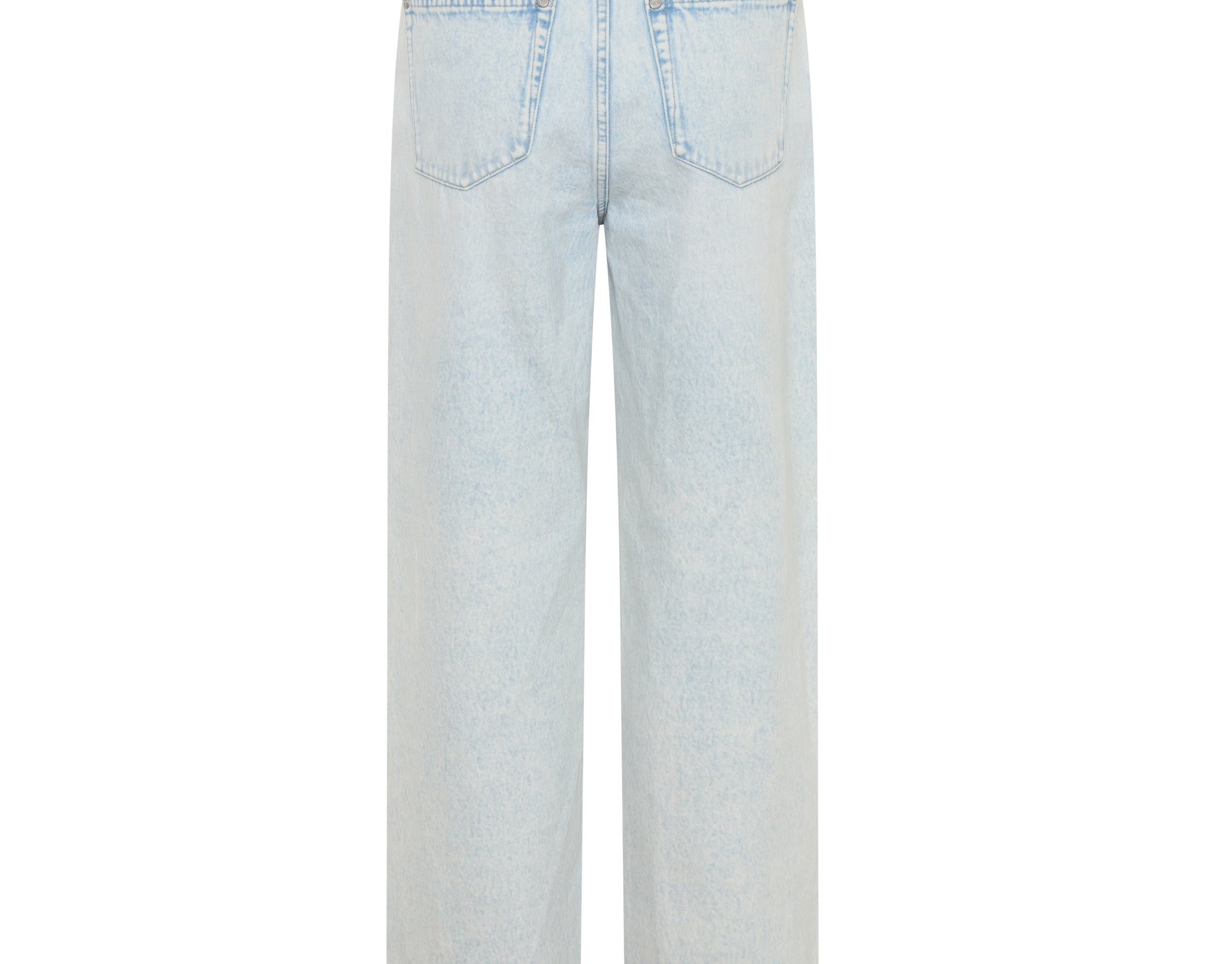 Jackson Belted Mid Waist Wide Leg Denim Jeans - Beach Blue