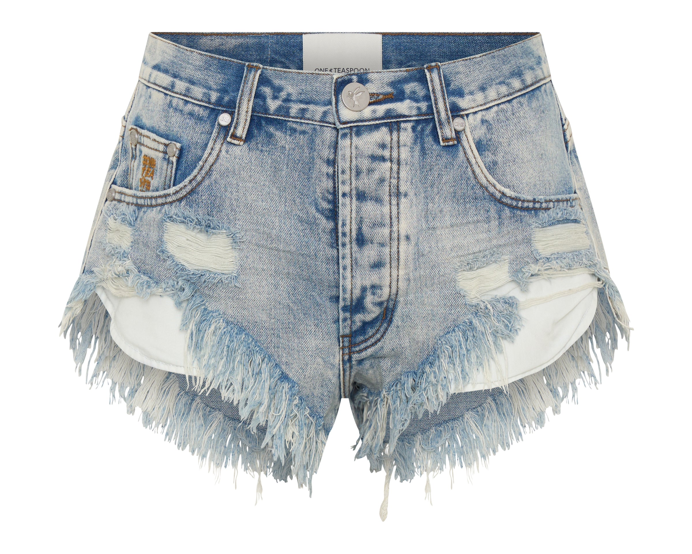 Rollers Low Waist Denim Shorts - Hendrixe Blue