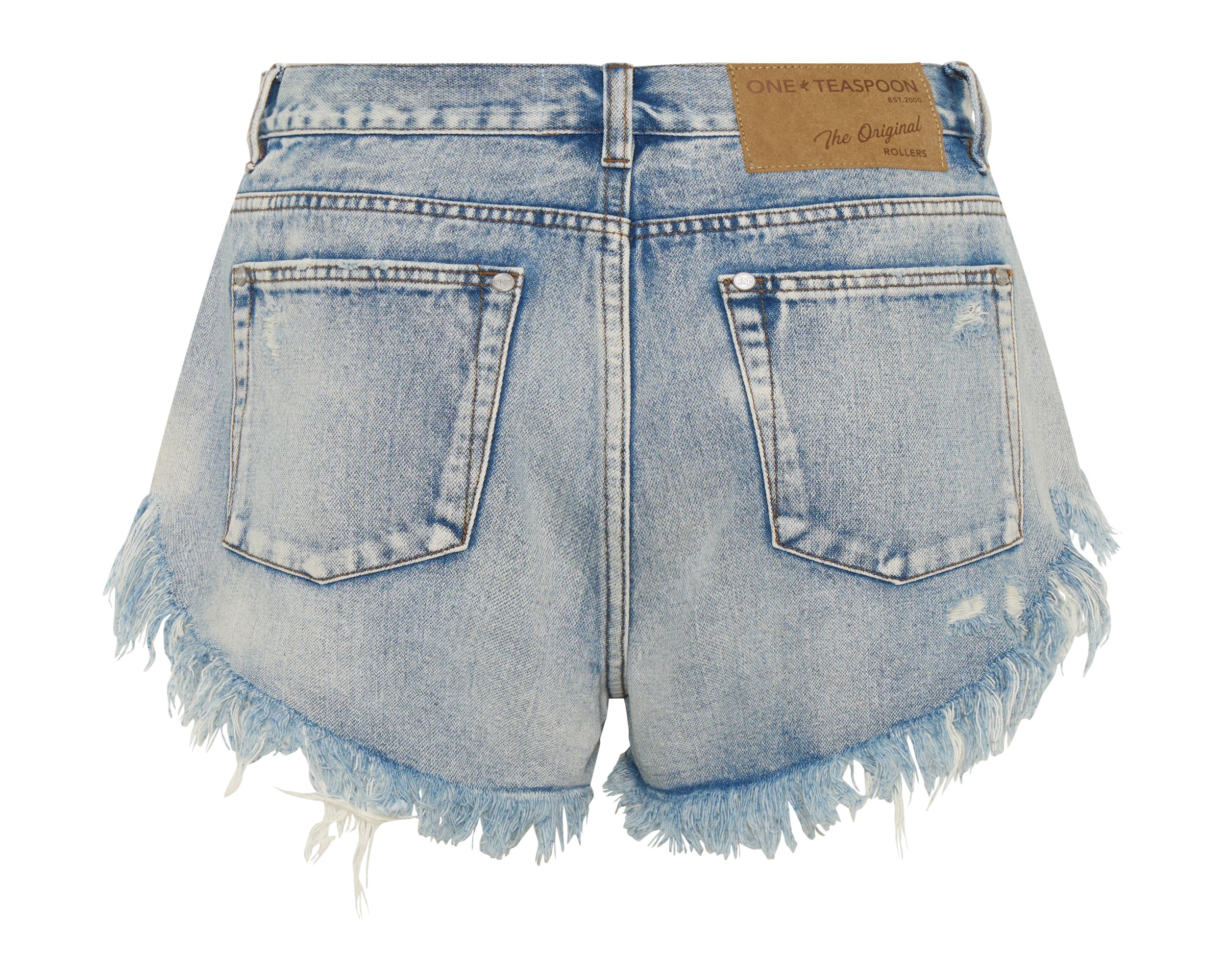 Rollers Low Waist Denim Shorts - Hendrixe Blue