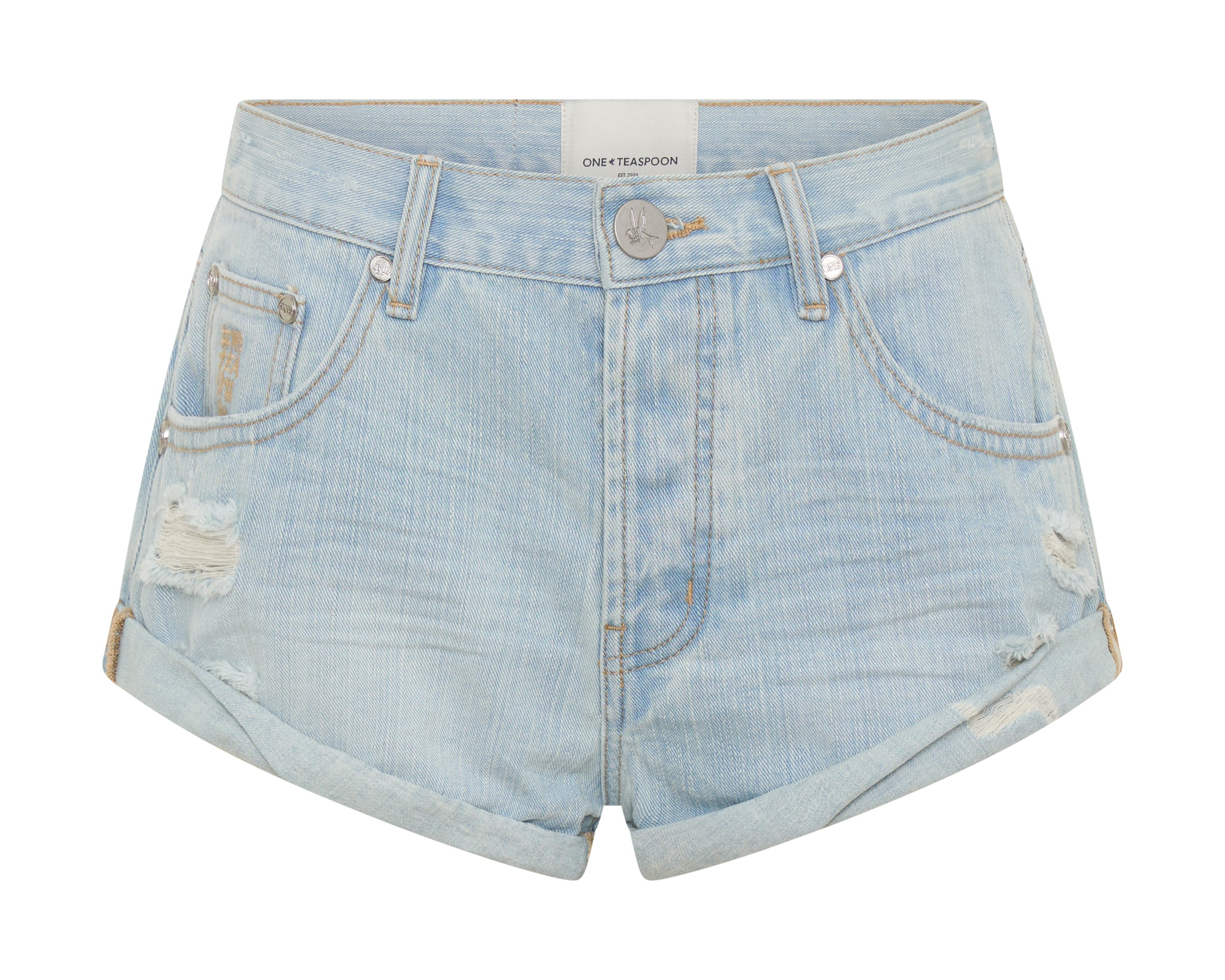 Bandits Low Waist Denim Shorts - Sea Mist Blue