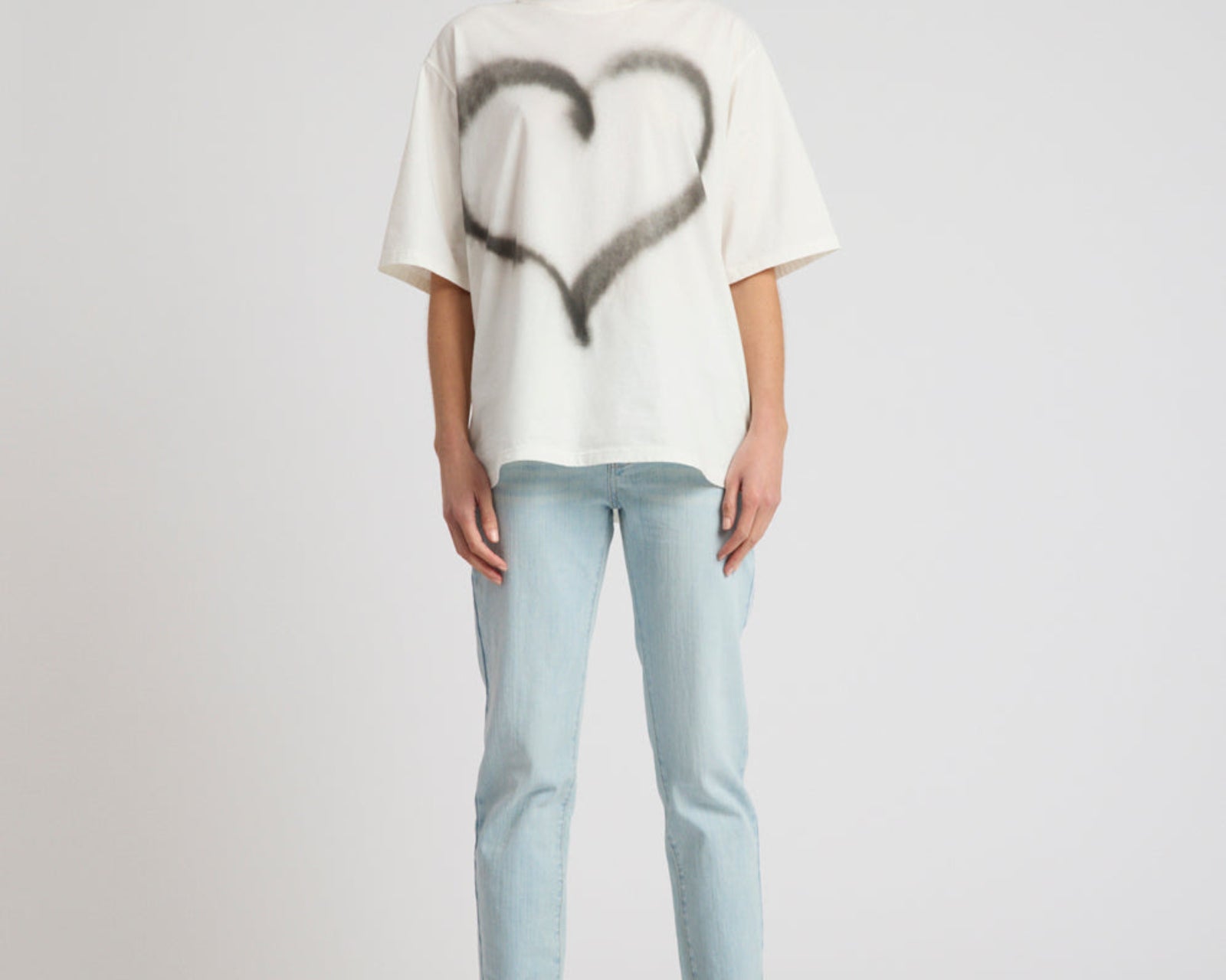 Slims Heart High Waist Cropped Slim Fit Denim Jean - Sea Mist Blue Love