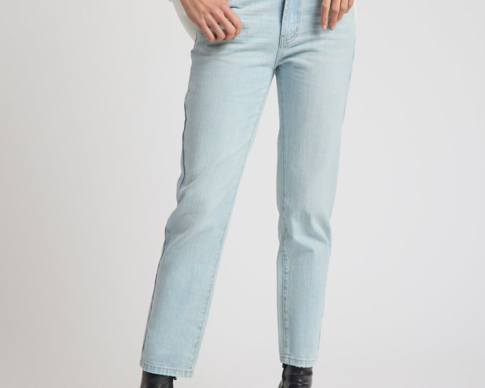 Slims Heart High Waist Cropped Slim Fit Denim Jean - Sea Mist Blue Love