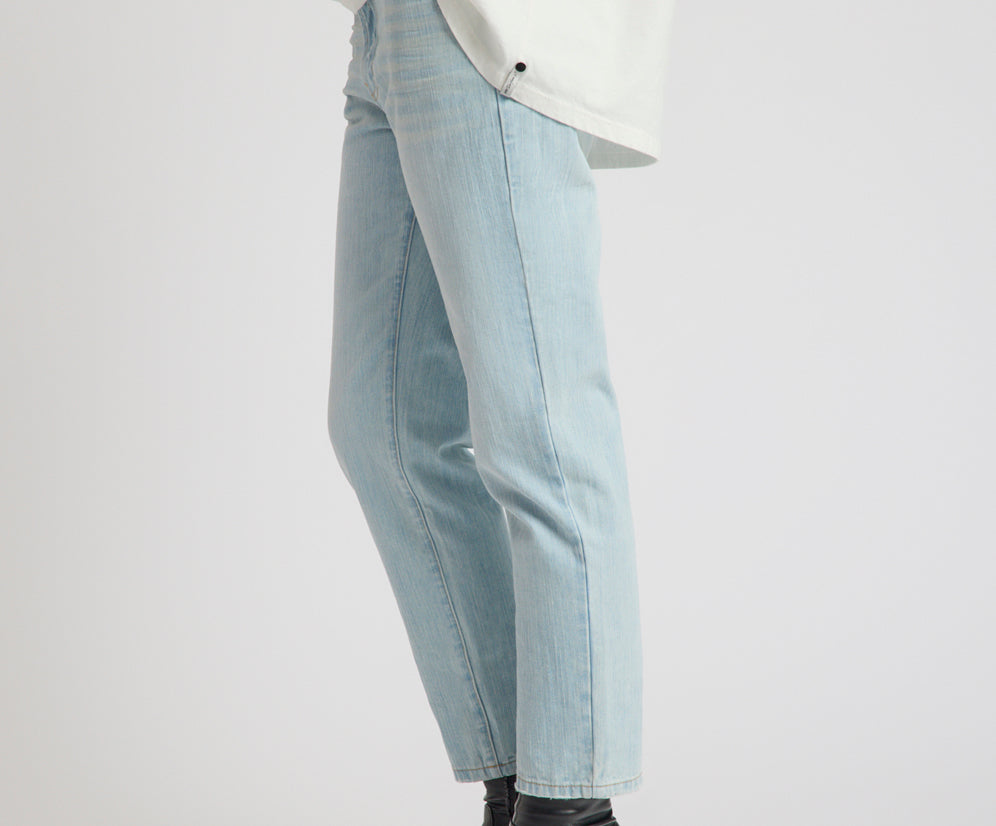 Slims Heart High Waist Cropped Slim Fit Denim Jean - Sea Mist Blue