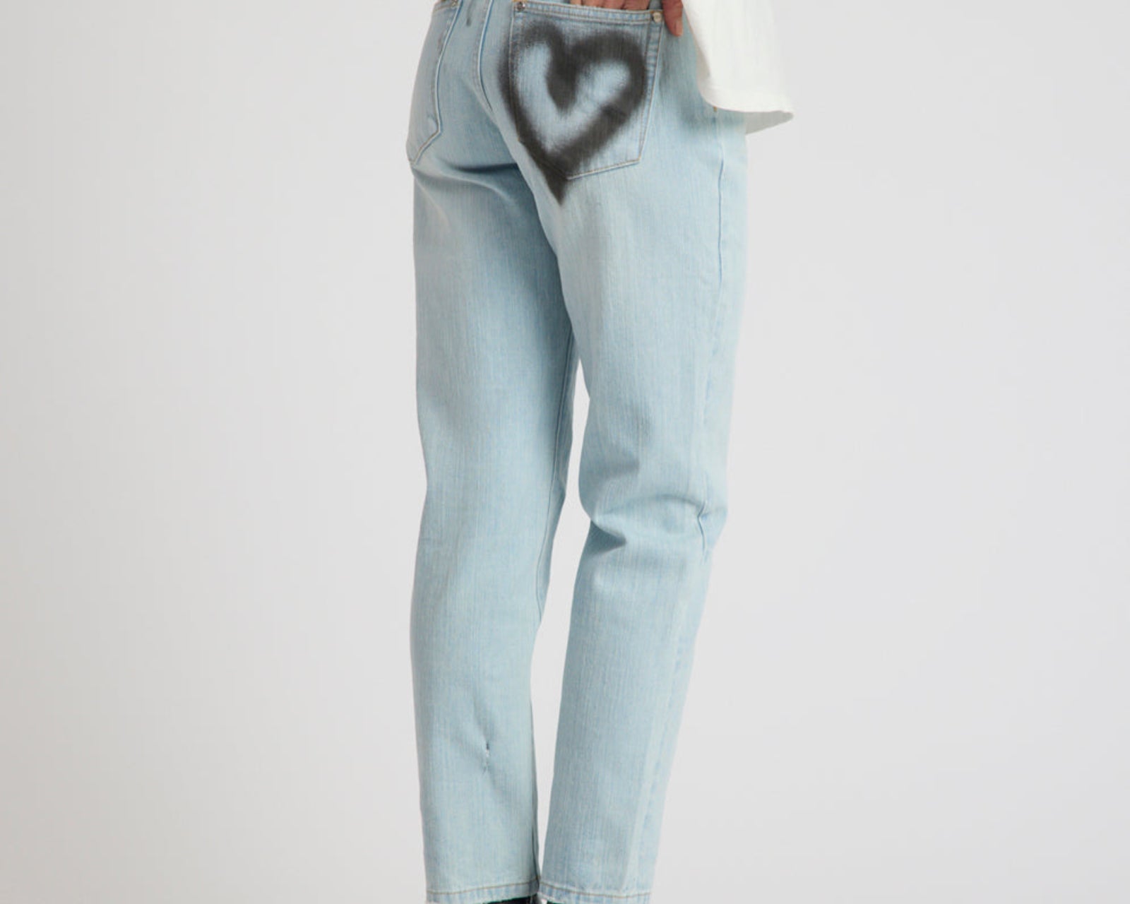 Slims Heart High Waist Cropped Slim Fit Denim Jean - Sea Mist Blue Love