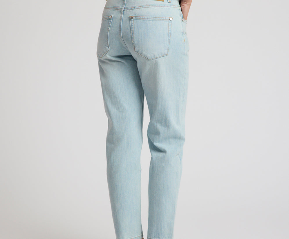 Slims High Waist Cropped Slim Fit Denim Jeans - Sea Mist Blue