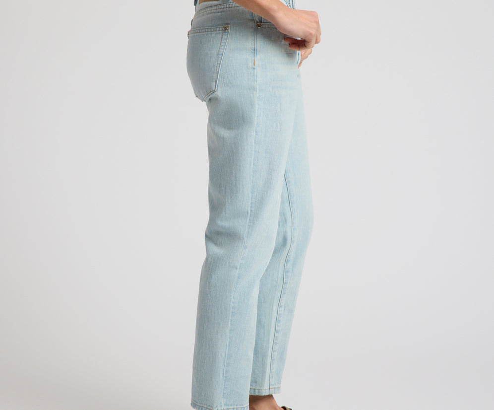 Slims High Waist Cropped Slim Fit Denim Jeans - Sea Mist Blue