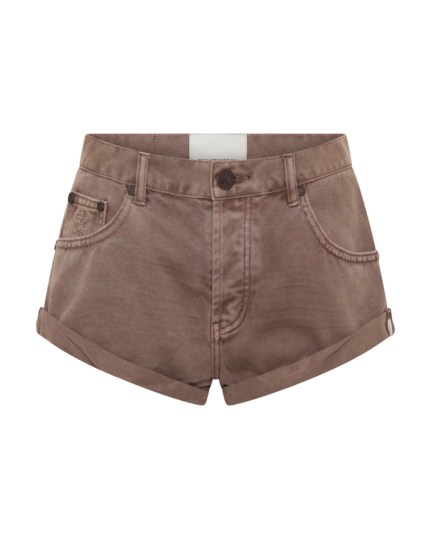 Bandits Low Waist Denim Shorts - Espresso Brown