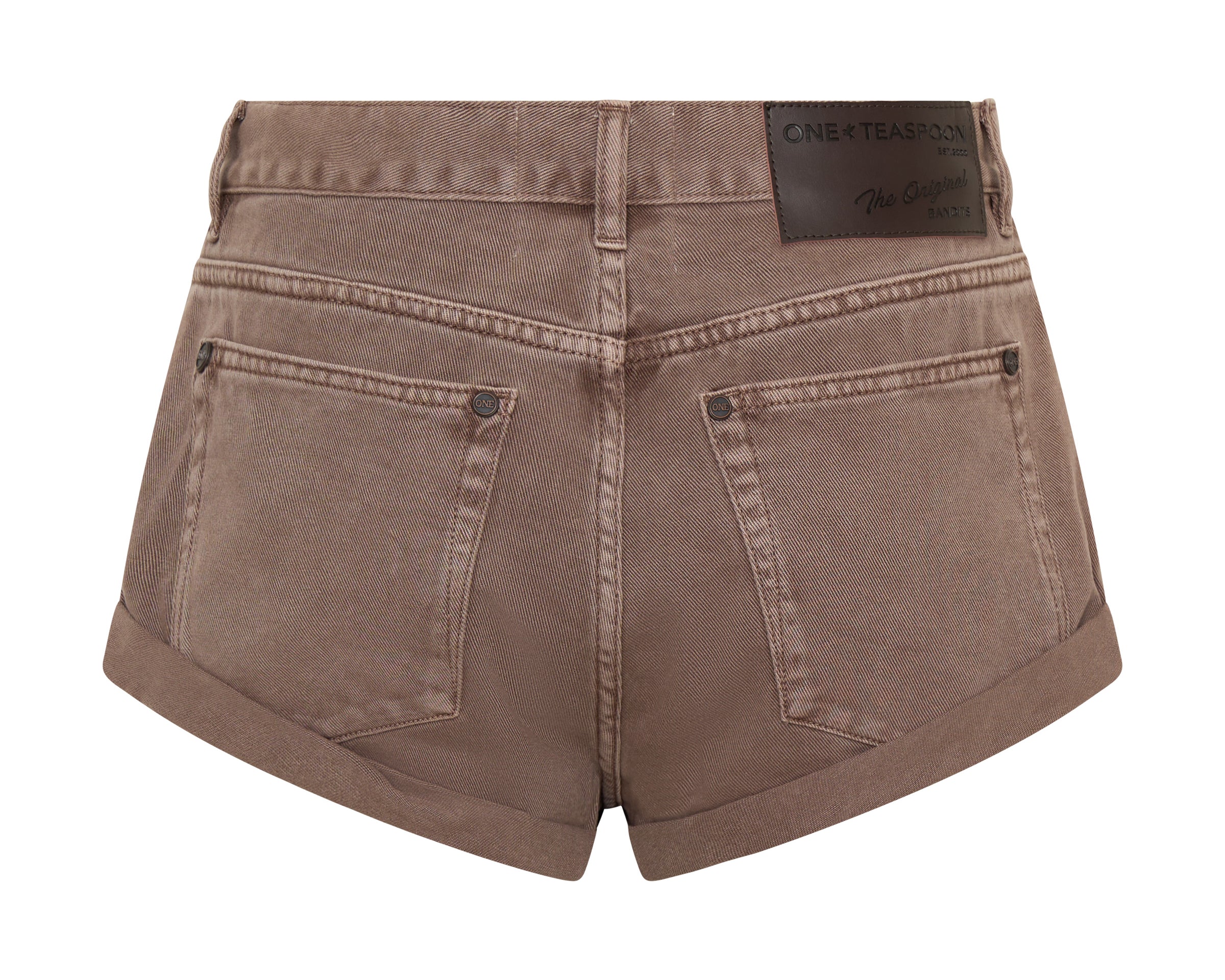 Bandits Low Waist Denim Shorts - Espresso Brown
