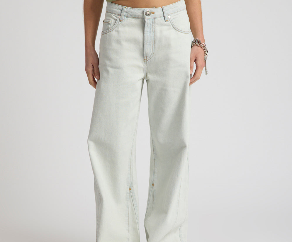 Cruisers Mid Waist Panel Bootcut Flare Denim Jeans - Arctic Blue