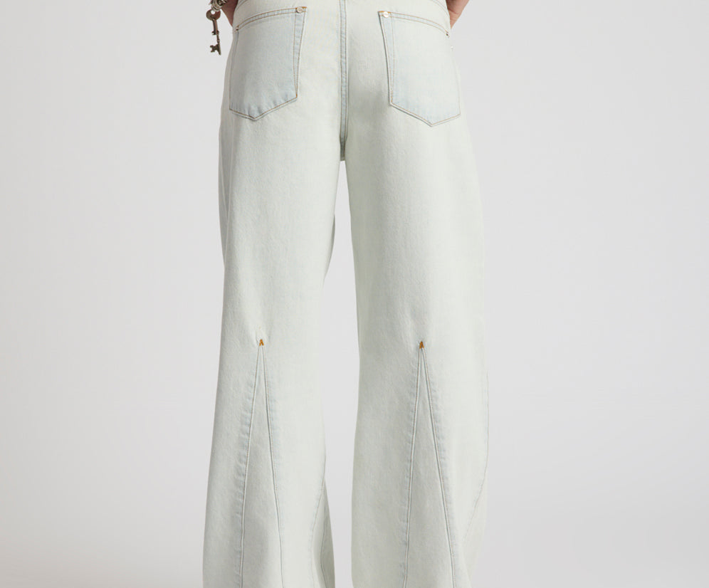 Cruisers Mid Waist Panel Bootcut Flare Denim Jeans - Arctic Blue