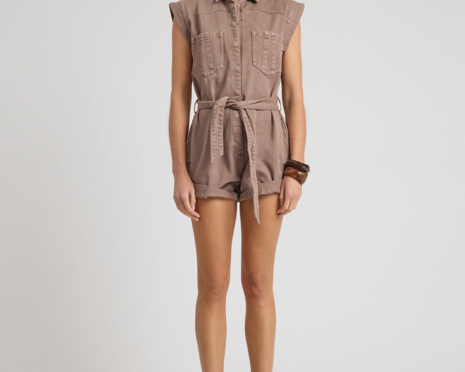 Bandit Aviator Mini Denim Jumpsuit - Espresso Brown