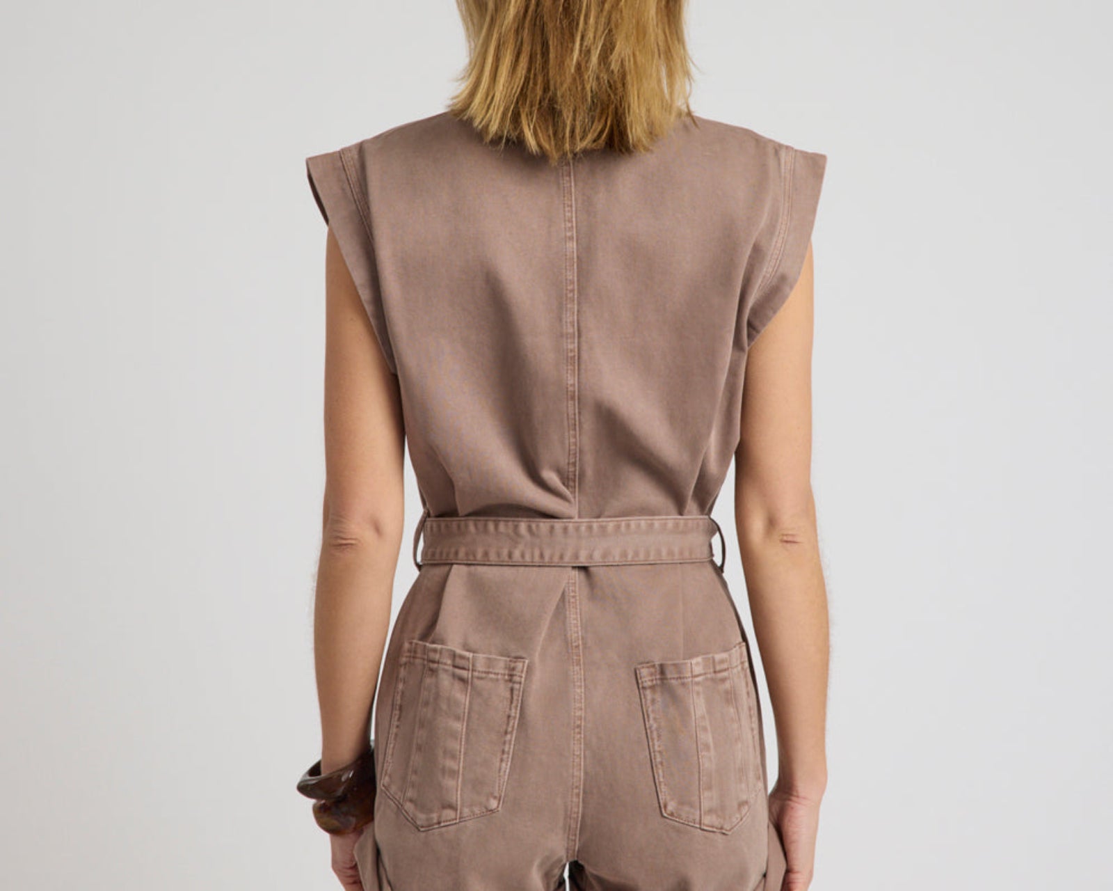 Bandit Aviator Mini Denim Jumpsuit - Espresso Brown