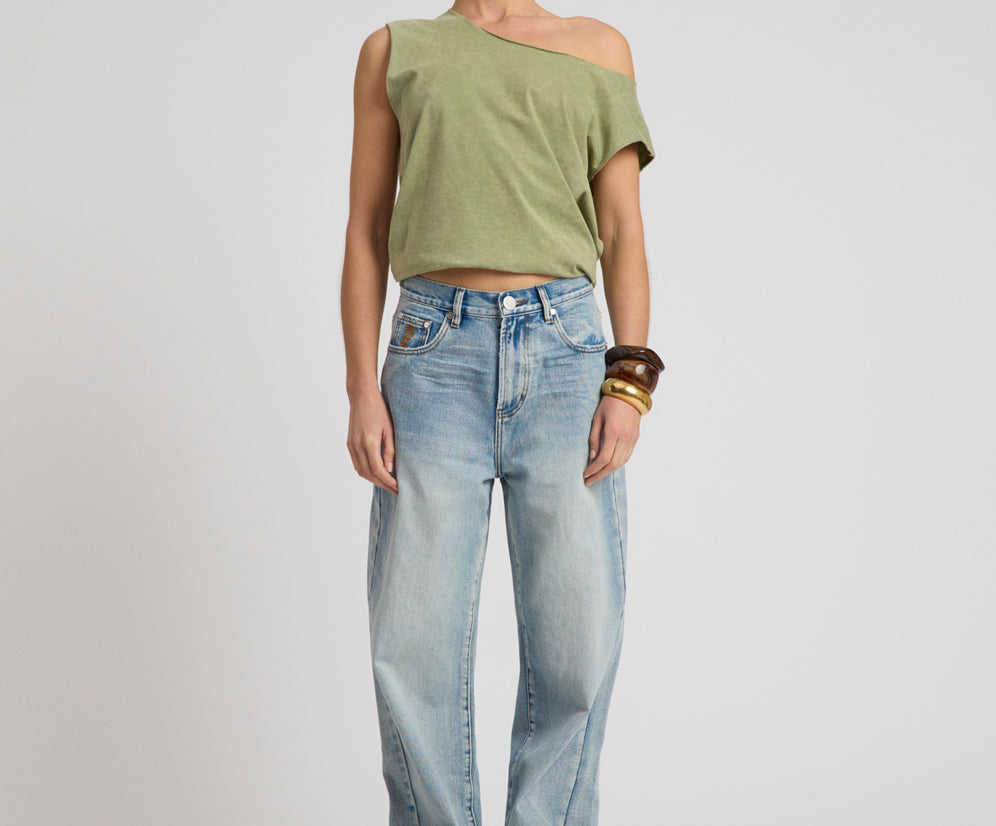 Baxters Mid Waist Wide Leg Denim Jeans - Hendrixe Blue