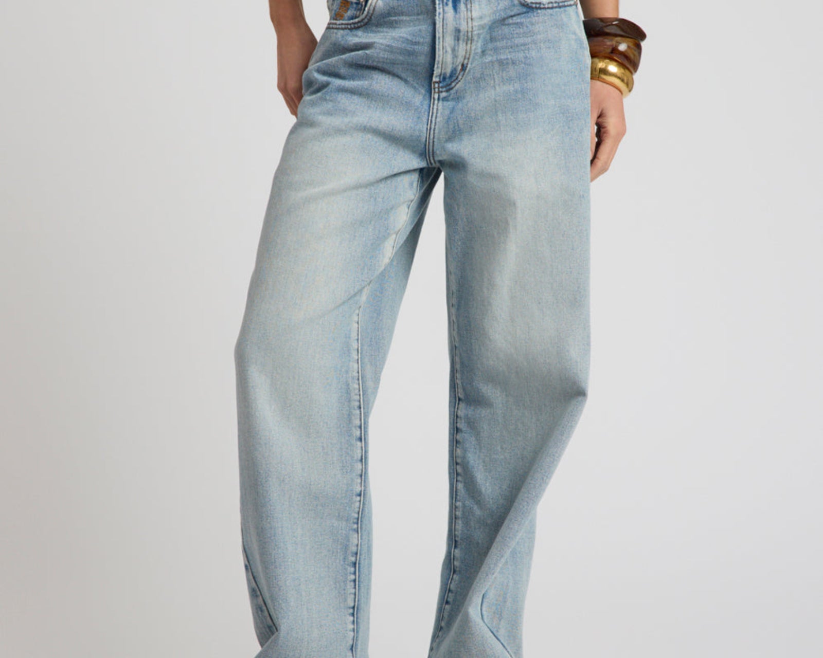 Baxters Mid Waist Wide Leg Denim Jeans - Hendrixe Blue