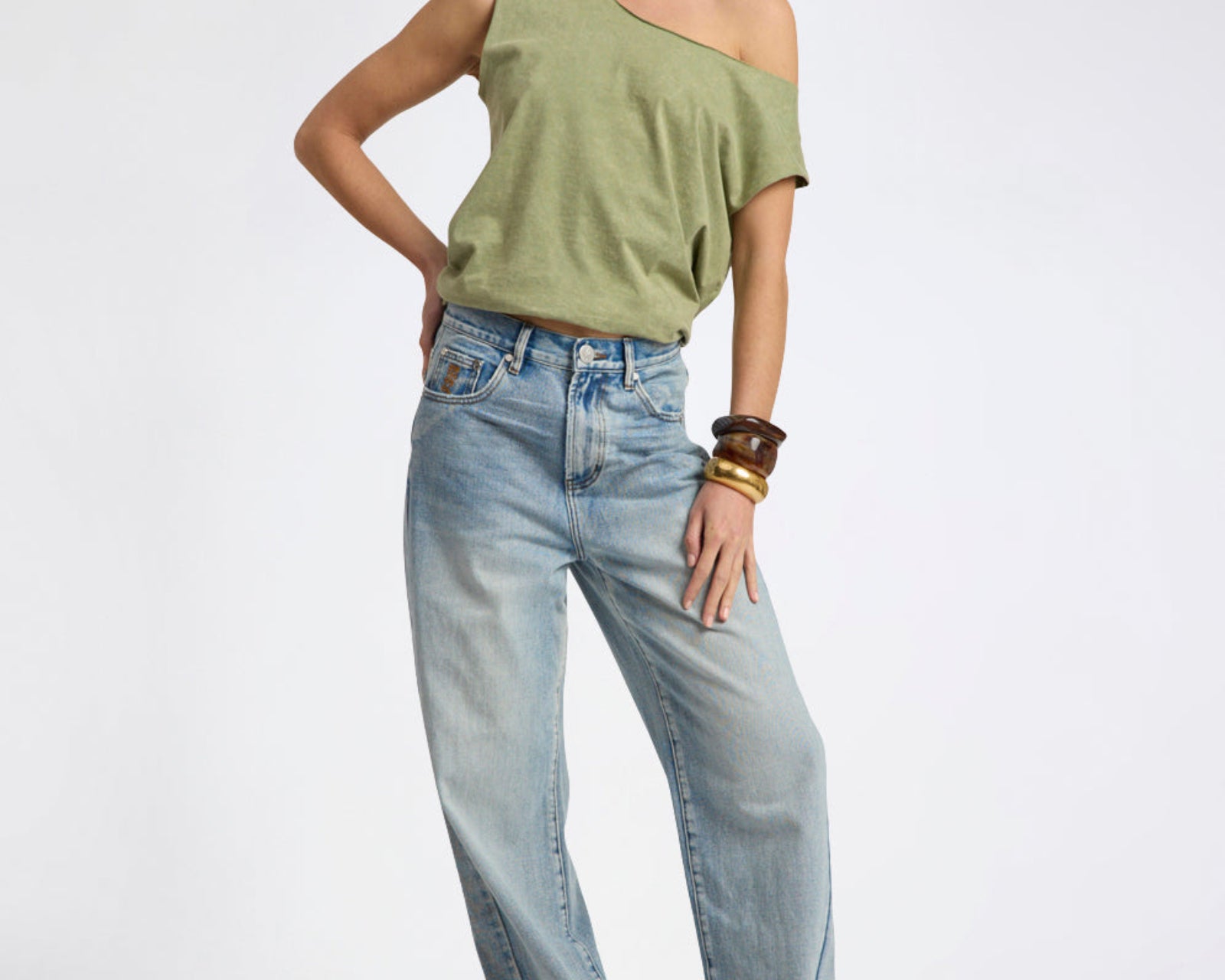 Baxters Mid Waist Wide Leg Denim Jeans - Hendrixe Blue