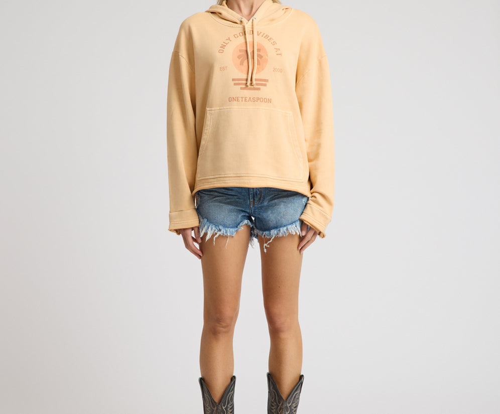 Outlaws Mid Waist Mid Length Denim Shorts - Badlands Blue