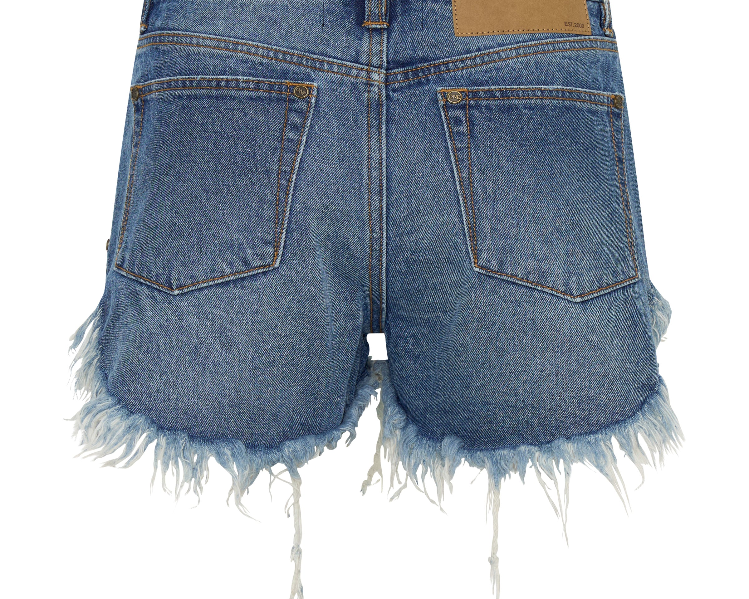 Outlaws Mid Waist Mid Length Denim Shorts - Badlands Blue
