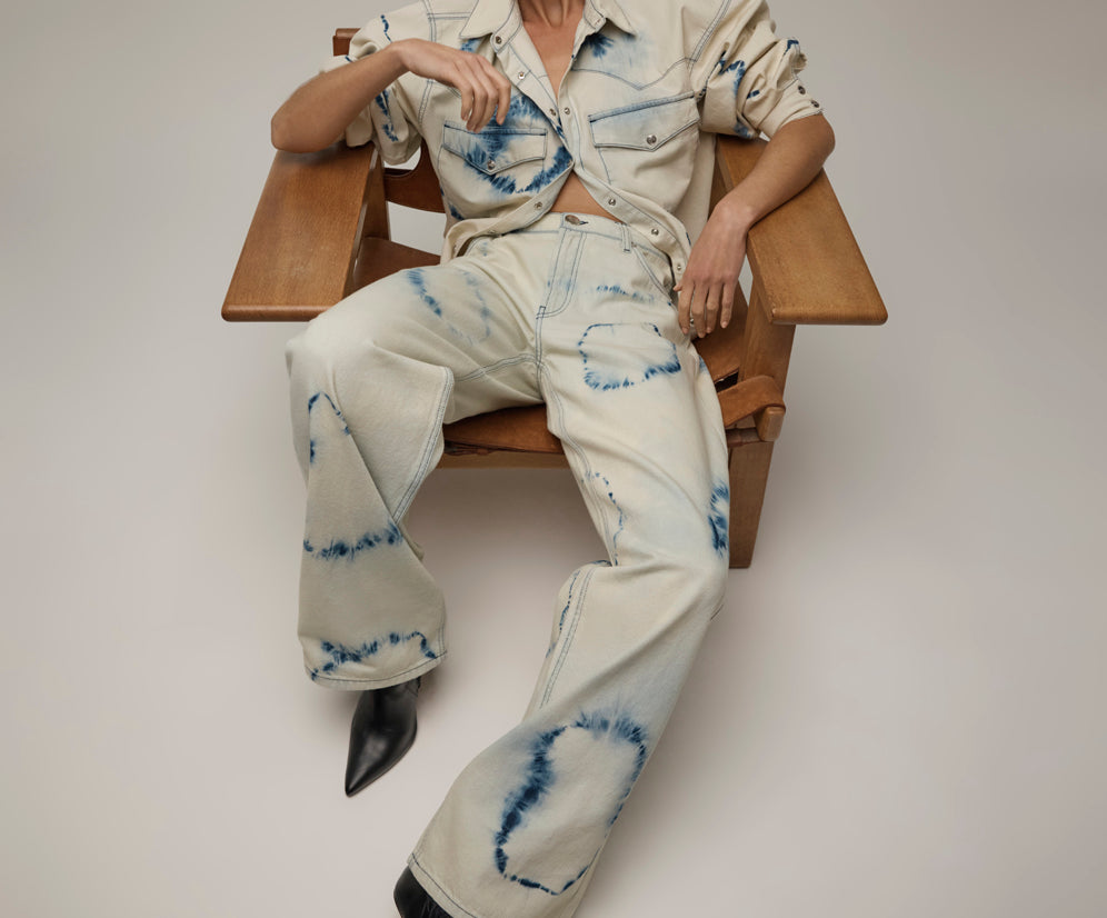 Revival Tie-Dye Lowriders Low Waist Wide Leg Denim - Tie Dye Dreams