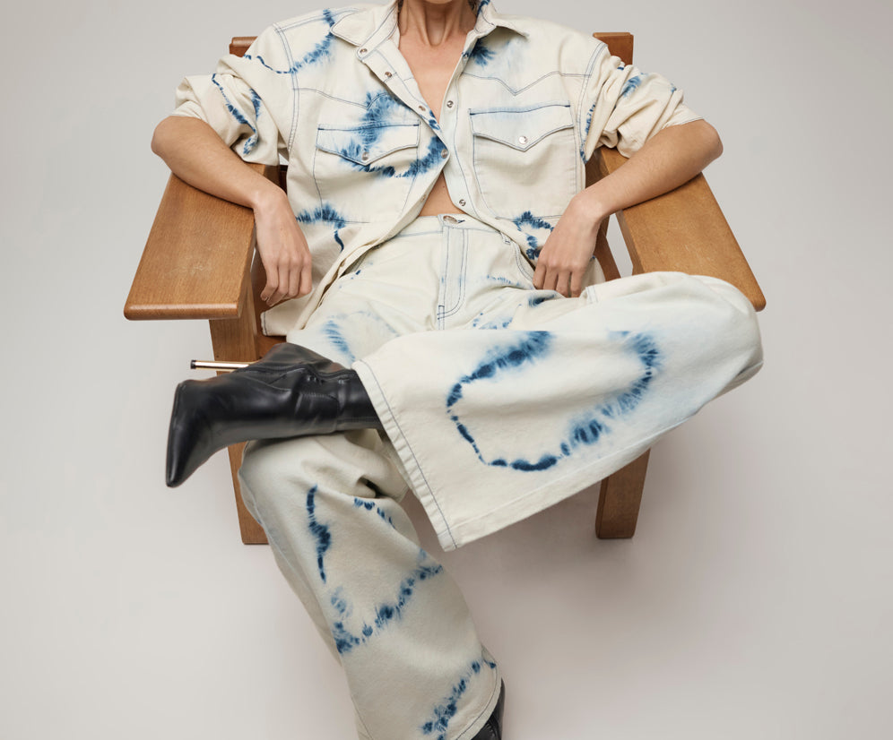 Revival Tie-Dye Lowriders Low Waist Wide Leg Denim - Tie Dye Dreams