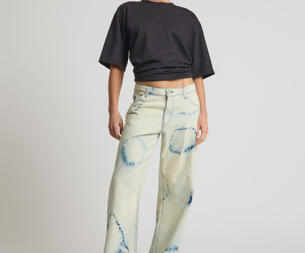 Revival Tie-Dye Lowriders Low Waist Wide Leg Denim - Tie Dye Dreams